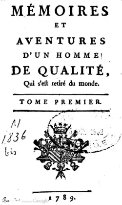 Image illustrative de l’article Mémoires et aventures d'un homme de qualité