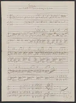 manuscrit de la partition