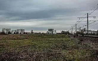 L'emplacement de la future station de métro, qui sera en correspondance avec la gare.