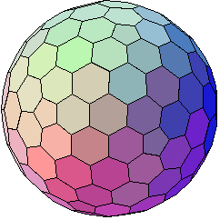 Géométrie architecturale : Géode ou sphère en nid d'abeille. Certaines coupoles, et certains dôme du type dômes géodésiques s'inspirent des qualités de la forme hexagonale et de son pavage.