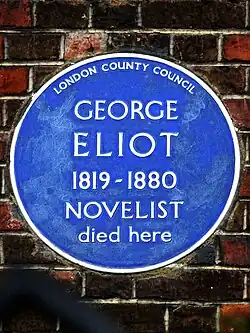 Plaque de George Eliot.