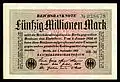 50 millions de marks,1er septembre 1923.