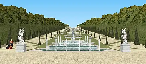 Restitution 3D de la Grande Cascade du château de Sceaux, fin du XVIIe siècle (voir le clip vidéo).