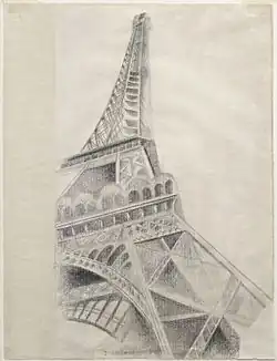 Tour Eiffel, 1926-1928, crayon Conté sur papier, 62,3&nbsp;×&nbsp;47,5&nbsp;cm, musée Solomon R. Guggenheim, New York.