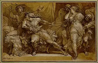 G. Cades, Achille et Briséis, dessin, Musée Fabre, Montpellier.