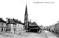 L'église paroissiale et la place du marché au début du XXe&nbsp;siècle (carte postale).