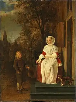 Gabriel Metsu, L'aumône, v.&nbsp;1660, Museumslandschaft Hessen Kassel&nbsp;(en).
