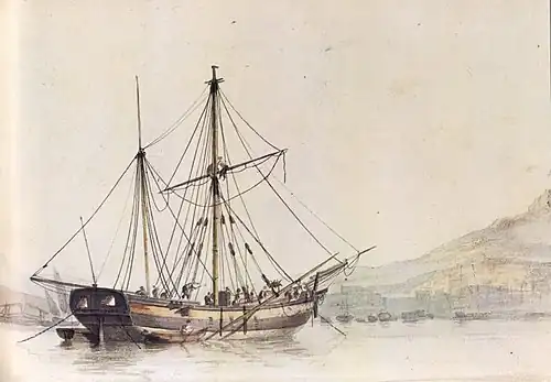 Navire bombardier ancré au Vieux-Port de Marseille.