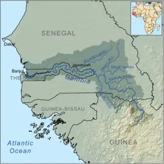Le fleuve Gambie, traversant une partie du territoire sénégalais.