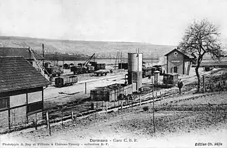 La gare d'échange CBR vers 1910.