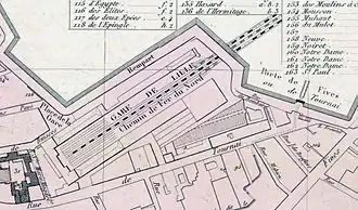 Détail du plan de 1857.