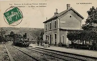 Gare de Pont d’Ouilly au début du XXe&nbsp;siècle