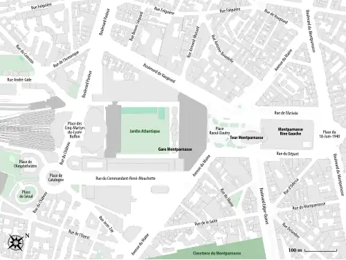 Carte de la gare et de son environnement.