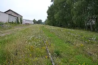 L'état des voies en gare de Châteauponsac en 2020.