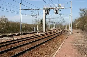 Voies à l'entrée de la gare.