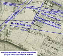 Site sur plan de 1694.