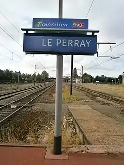 Panneau indiquant le nom de la gare.
