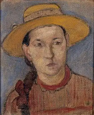 Jeune Tahitienne par Paul Gauguin, huile sur toile de jute, 1891.