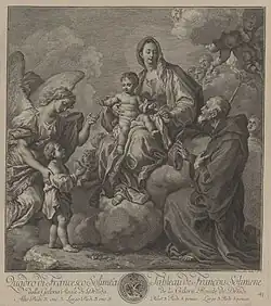Marie avec l'Enfant et Saint François de Paola, d'après Francesco Solimena (vers 1750, Gemäldegalerie Alte Meister).
