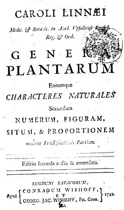Image illustrative de l’article Genera plantarum (Linné)