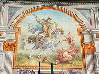 Saint Georges terrassant le dragon, palazzo San Giorgio (Gênes).