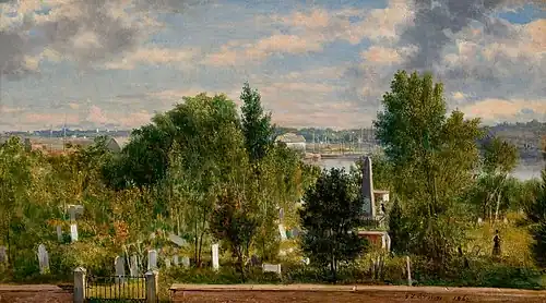 New England Landscape with Cemetery, 1862