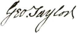 signature de George Taylor