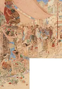 « Carthage était en joie ». Aquarelle de Rochegrosse, vers 1900.