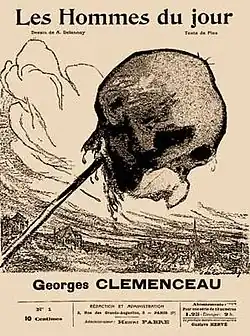 Georges Clemenceau vu par Aristide Delannoy, Les Hommes du jour, no&nbsp;1, janvier 1908.