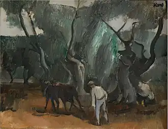 Muž s koňmi (Orání) (1910).