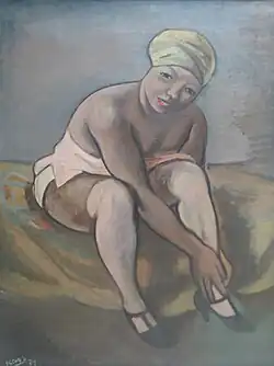 Femme se vêtant (1929).