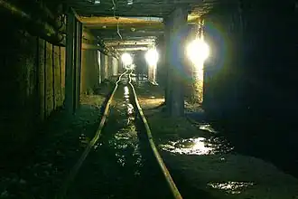 Galerie de mine de charbon en Géorgie.