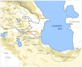 Description de l'image Georgian invasion of northern Iran.png.