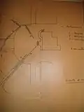 Plan du parc du château de la Rouvière avec canalisations.