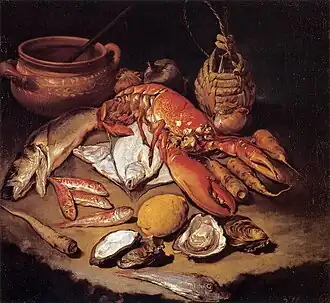Homard, poisson et crustacés (vers 1736) Collection Stefano Lodi.