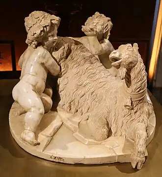 La Chèvre Amalthée avec Jupiter enfant et un faune, Le Bernin (1615).