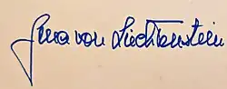 Signature de Georgina von Wilczek