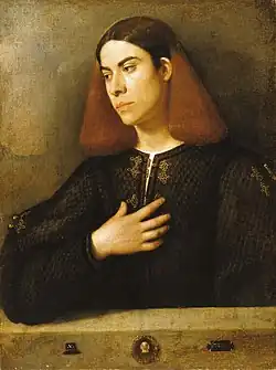 Portrait de jeune homme, toile 72,5&nbsp;×&nbsp;54&nbsp;cm. Musée des beaux-arts de Budapest