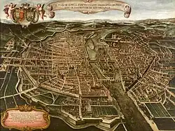 Plan de Paris, premier tiers du XVIIe&nbsp;siècle, Jean-Marie Tamburini, huile sur toile, musée Carnavalet