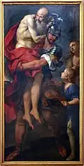 Enée fuyant trois avec Anchise, Ascagne et Creuse, Giovanni Giorgi.