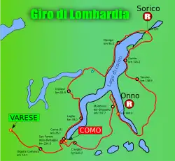 Tour de Lombardie : parcours 2008.