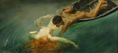 La sirène et le pêcheur, chef-d'œuvre de 1893 de Giulio Aristide Sartorio.