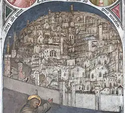 Giusto de MenabuoiLa plus ancienne représentation de Padoue.Basilique Saint-Antoine de Padoue. 1382