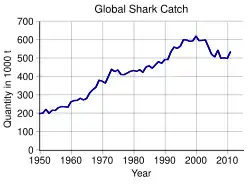 La pêche au requin a triplé entre 1950 et 2000.