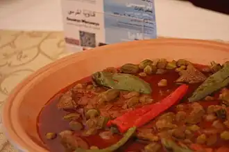 Sauce de petits gombos à la viande de la Marsa, Tunisie.