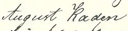 signature d'August Kaden