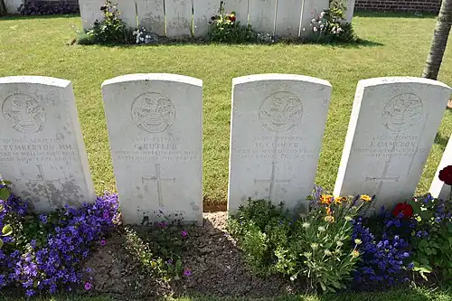 Tombes de soldats du Duke of Wellington's Regiment.