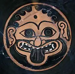 La Gorgone centrale de la coupe de Nicosthénès.