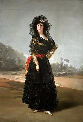 Portrait de la duchesse d'Alba en noir.