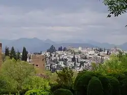 Vue de l'Albaicín depuis les jardins du Généralife